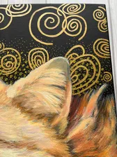 SWEET DREAM FOX - painting on canvas, animal art, cute